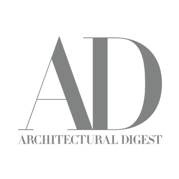 Logo of Architectural Digest with large 'AD' letters.