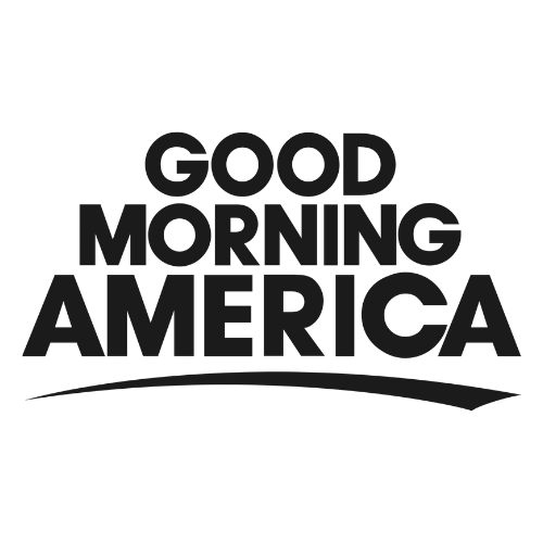 'Good Morning America' text logo in black on a white background.