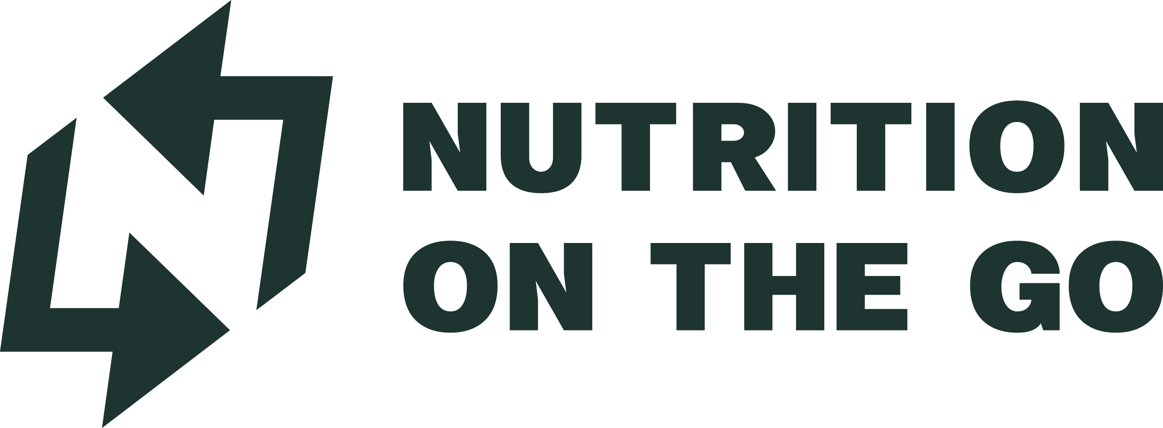 A logo with two arrows and text 'Nutrition On The Go'.