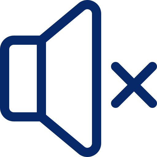Blue speaker icon with a cross, indicating mute.