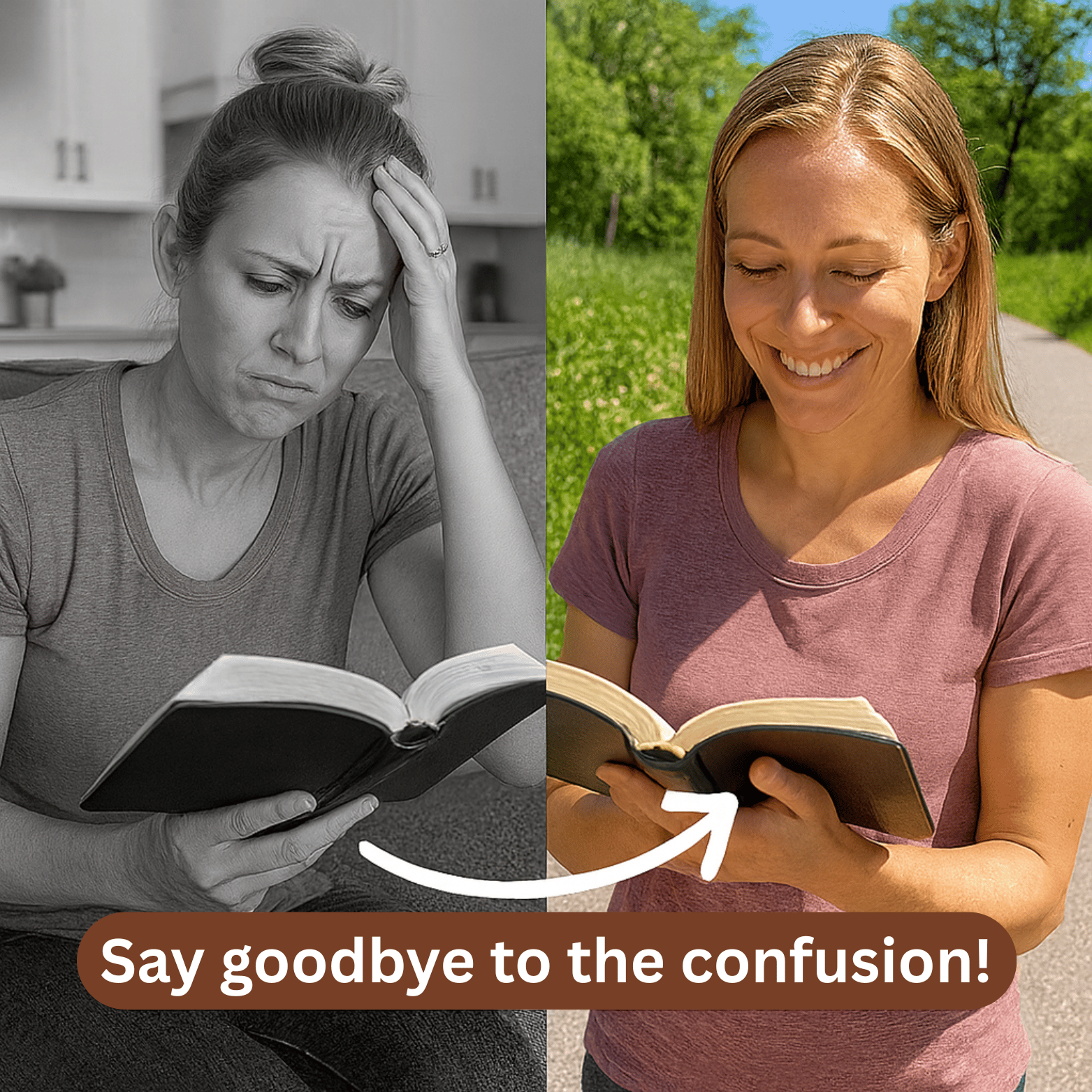 Person holding Bible Study Guide