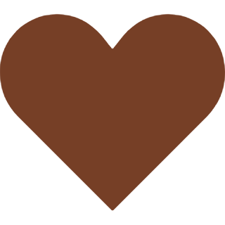 Solid brown heart shape on a transparent background.