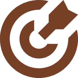 Brown target icon with an arrow hitting the center.