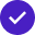 A white checkmark inside a purple circular icon.