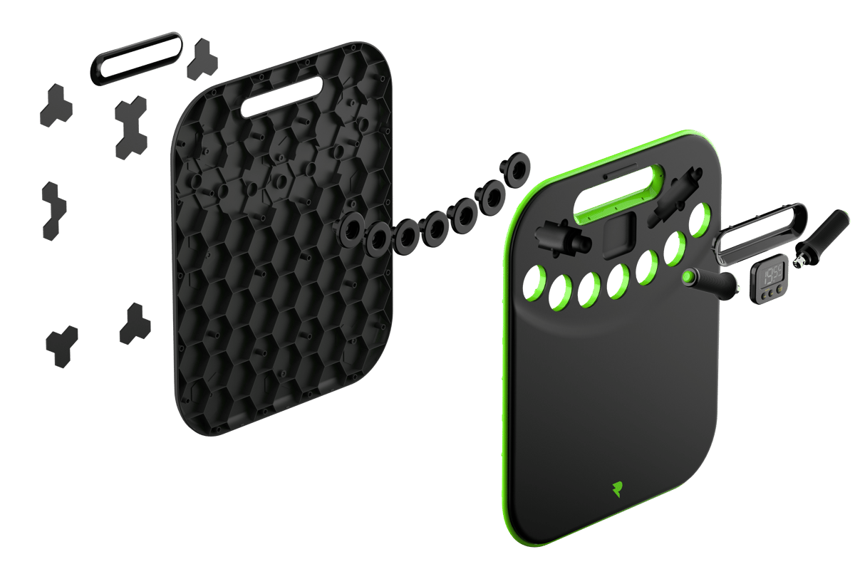 Exploded view of the lightweight Pure Plank board