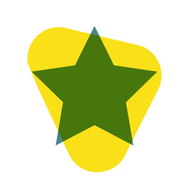 A green star on a yellow abstract background.