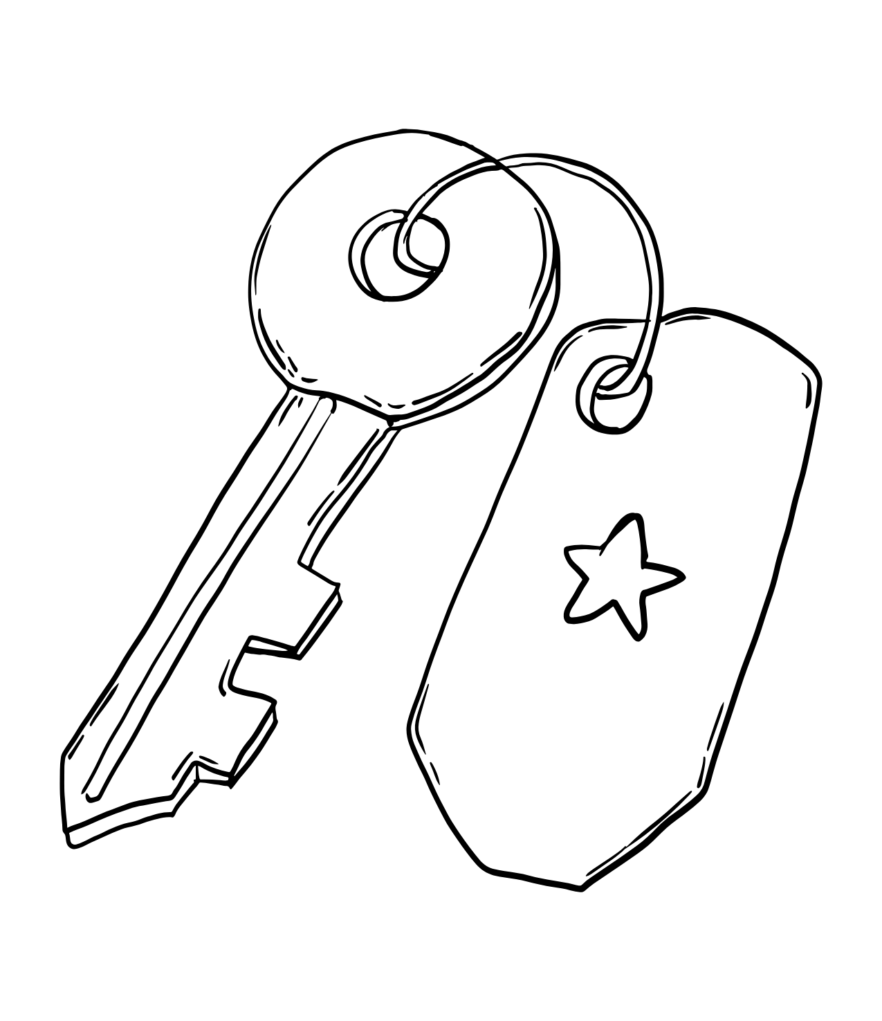 Black and white illustration of a person holding a sword and shield.