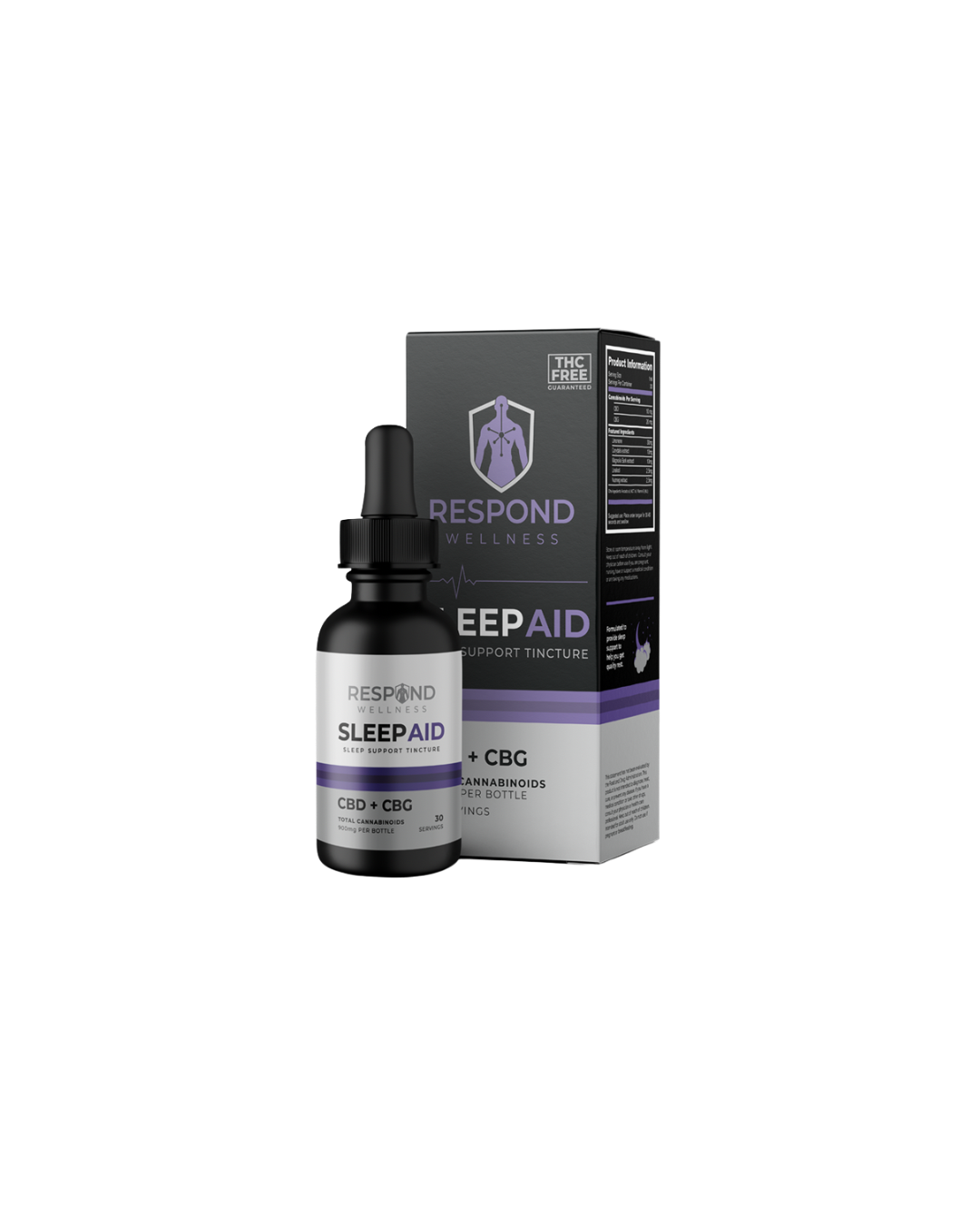 Bottle and box of Respond Wellness Sleep Aid tincture.