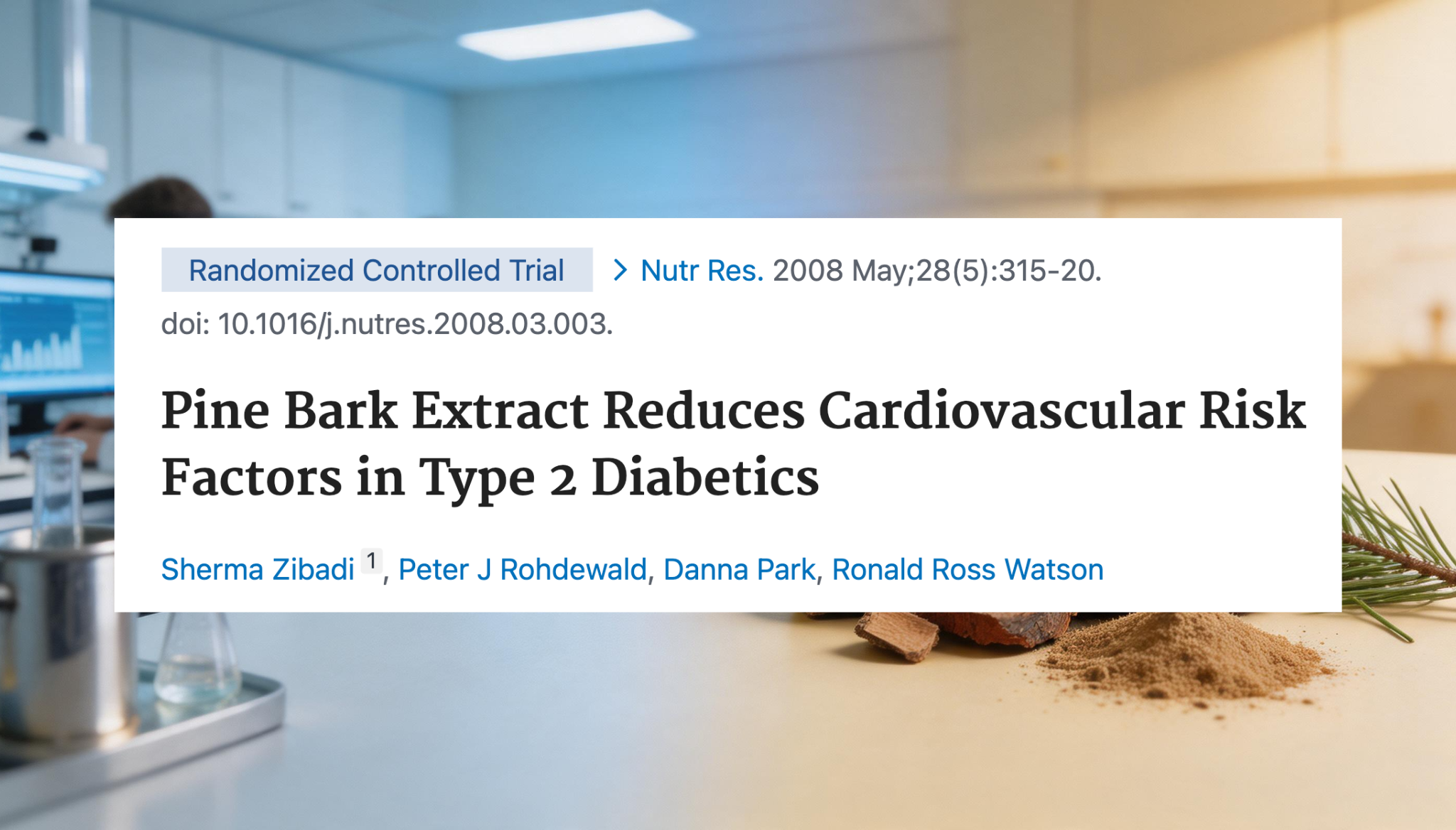Pine bark extract reduces cardiovascular risk factors in type 2 diabetics