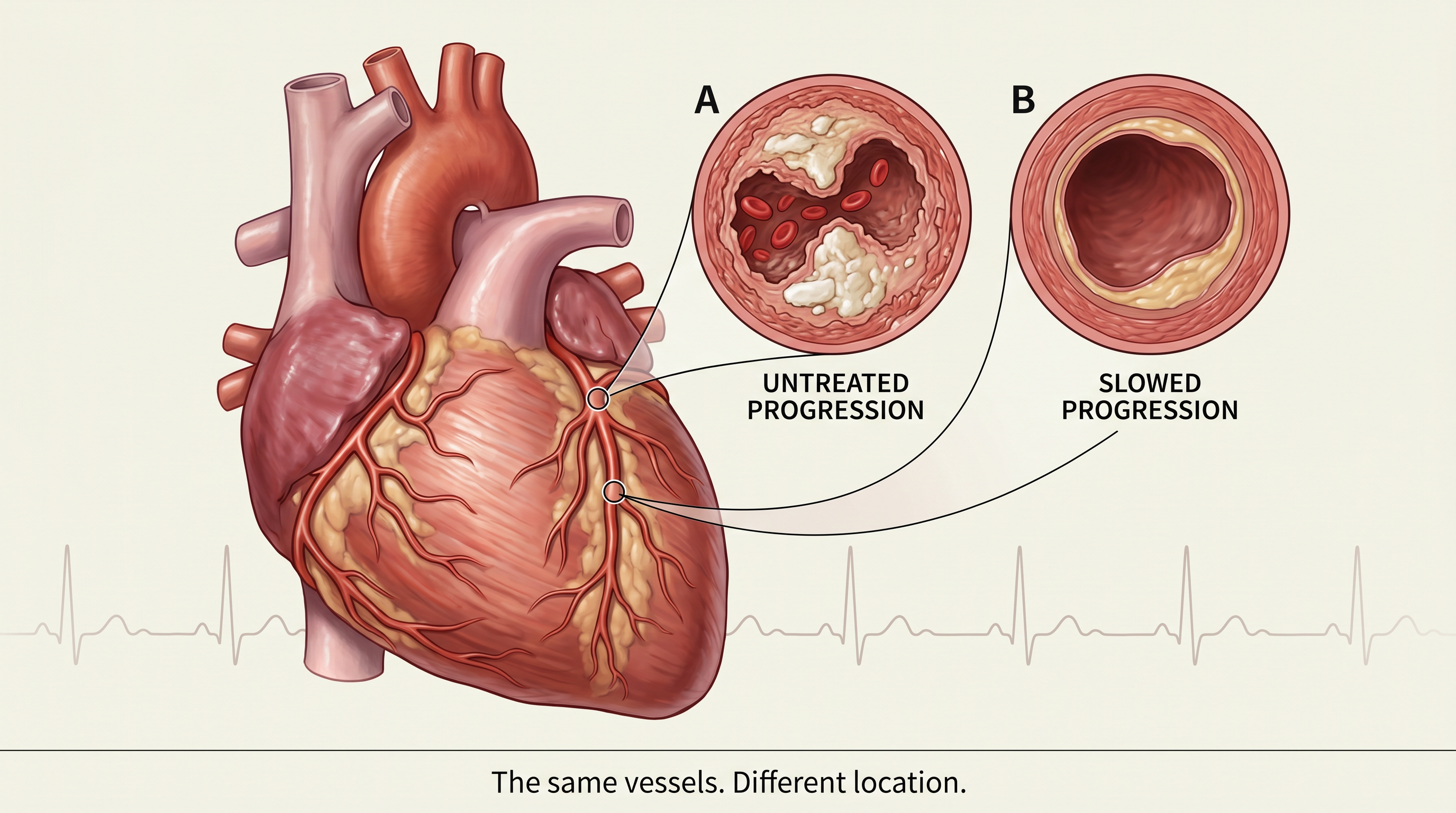 Plaque buildup in arteries leads to heart attacks and stents