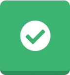 Green square with a white checkmark in the center.