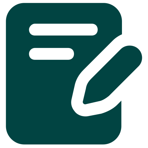 Icon of a paper with a pencil on it.