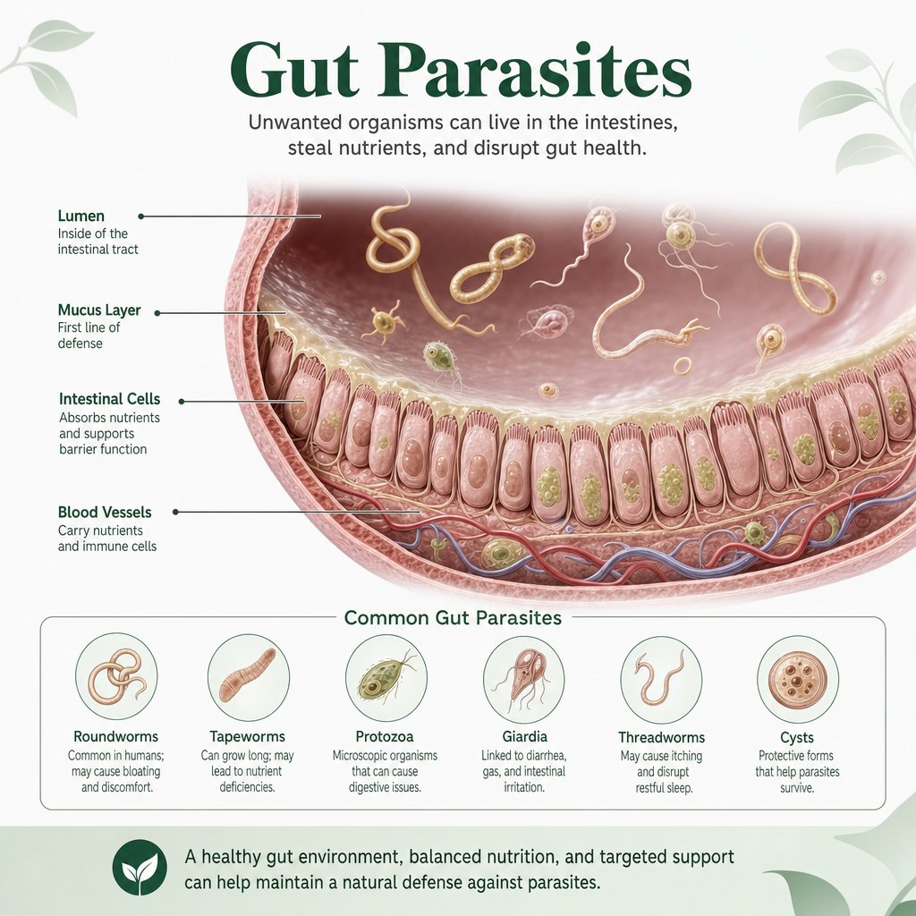 Gut parasites infographic