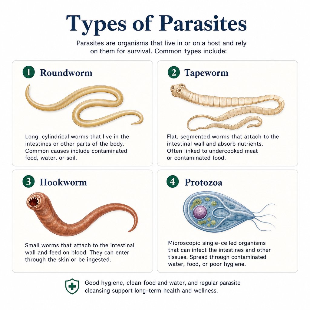 Types of parasites infographic
