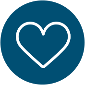 A white outline of a heart on a solid dark blue background.