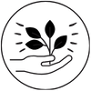A simple black and white laboratory flask icon with bubbling liquid.