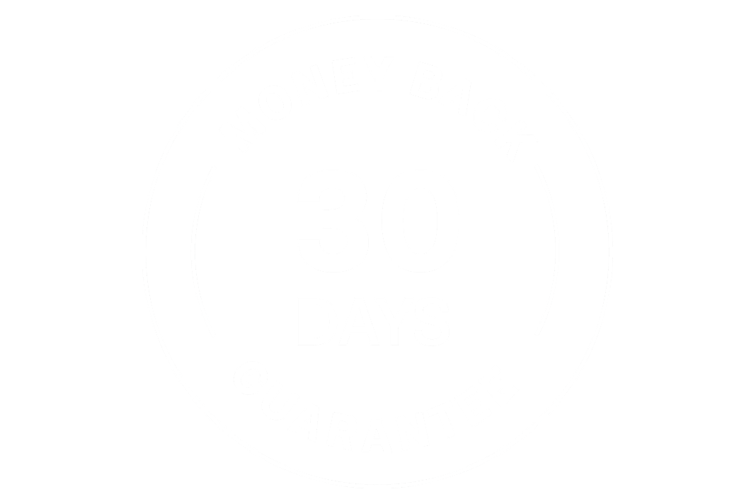Circular badge with '30 Days Money Back Guarantee' text.