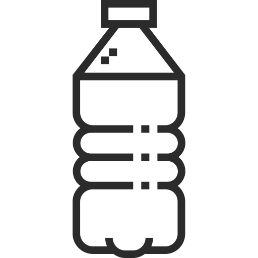 Outline of a plastic water bottle.