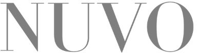 The word NUVO in a grey, stylized, serif font on a white background.