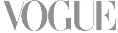 The Vogue logo in grey serif font against a white background.
