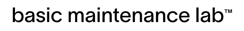Black text on a white background reads 'basic maintenance lab™'.