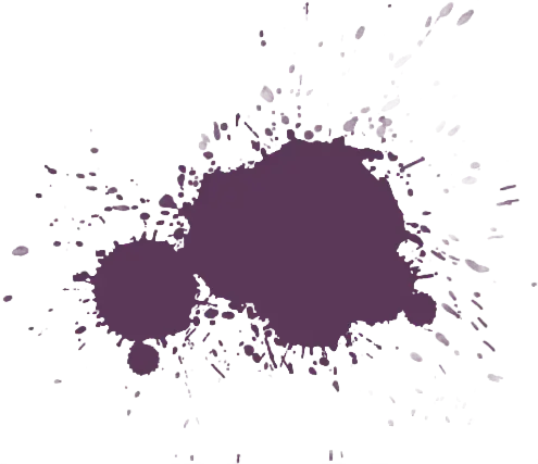 Purple paint splatter on a transparent background.