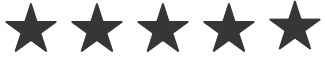 Five gray stars in a row on a transparent background.