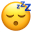 An emoji of a yellow face sleeping, with blue Z's floating above it.