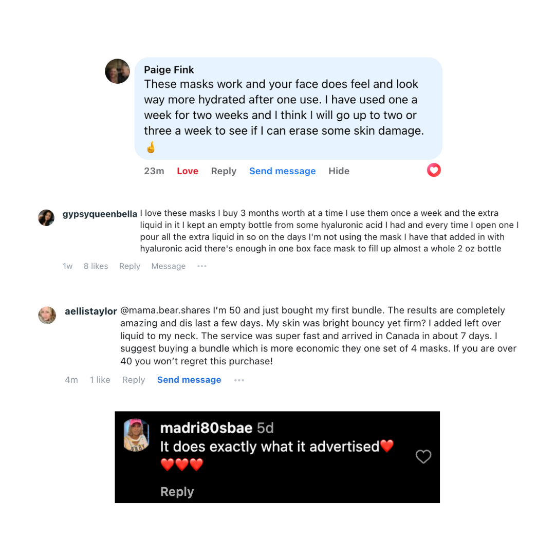 Screenshot of social media comments discussing face masks and their effectiveness.