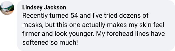 Text review of skincare product by Lindsey Jackson.