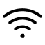 A black Wi-Fi icon with a dot and three curved lines on a white background.