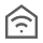 An icon of a house with a Wi-Fi symbol inside it.