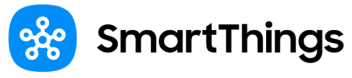 The SmartThings logo, featuring a blue circular icon next to the brand name in black text.