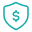A teal shield icon with a dollar sign in the center.