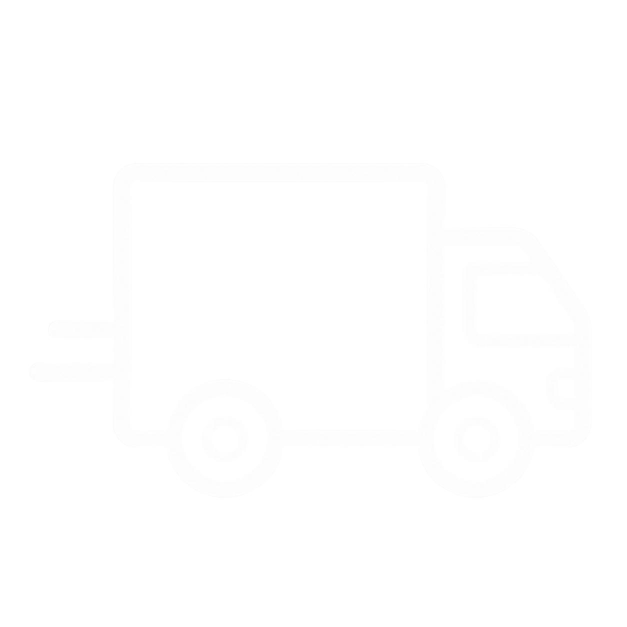 A white placeholder icon of a delivery truck on a light background.