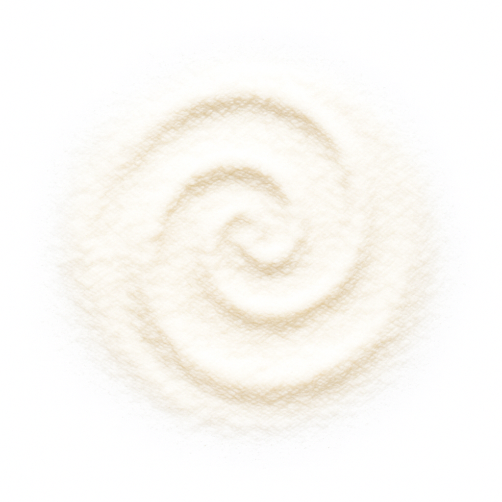 A spiral pattern drawn in fine sand on a white background.