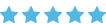 Five blue stars arranged in a horizontal line.