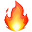 Emoji of a bright, colorful flame.
