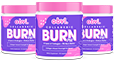 Three jars of Obvi Collagenic Burn in pink and purple packaging.