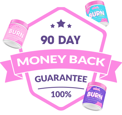Badge with '90 Day Money Back Guarantee' and images of supplement jars.