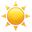 Illustration of a bright yellow sun with triangular rays.
