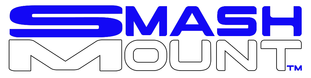 The Smash Mount logo, with the word 'SMASH' in solid blue over the word 'MOUNT' in outline.