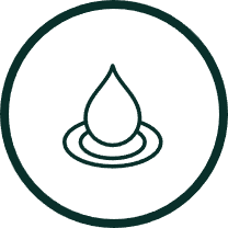 Outline of a droplet over a ripple in a circle.