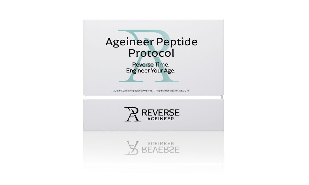 Box labeled 'Ageineer Peptide Protocol' with 'Reverse Ageineer' logo.