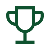 Simple green trophy icon on a transparent background.