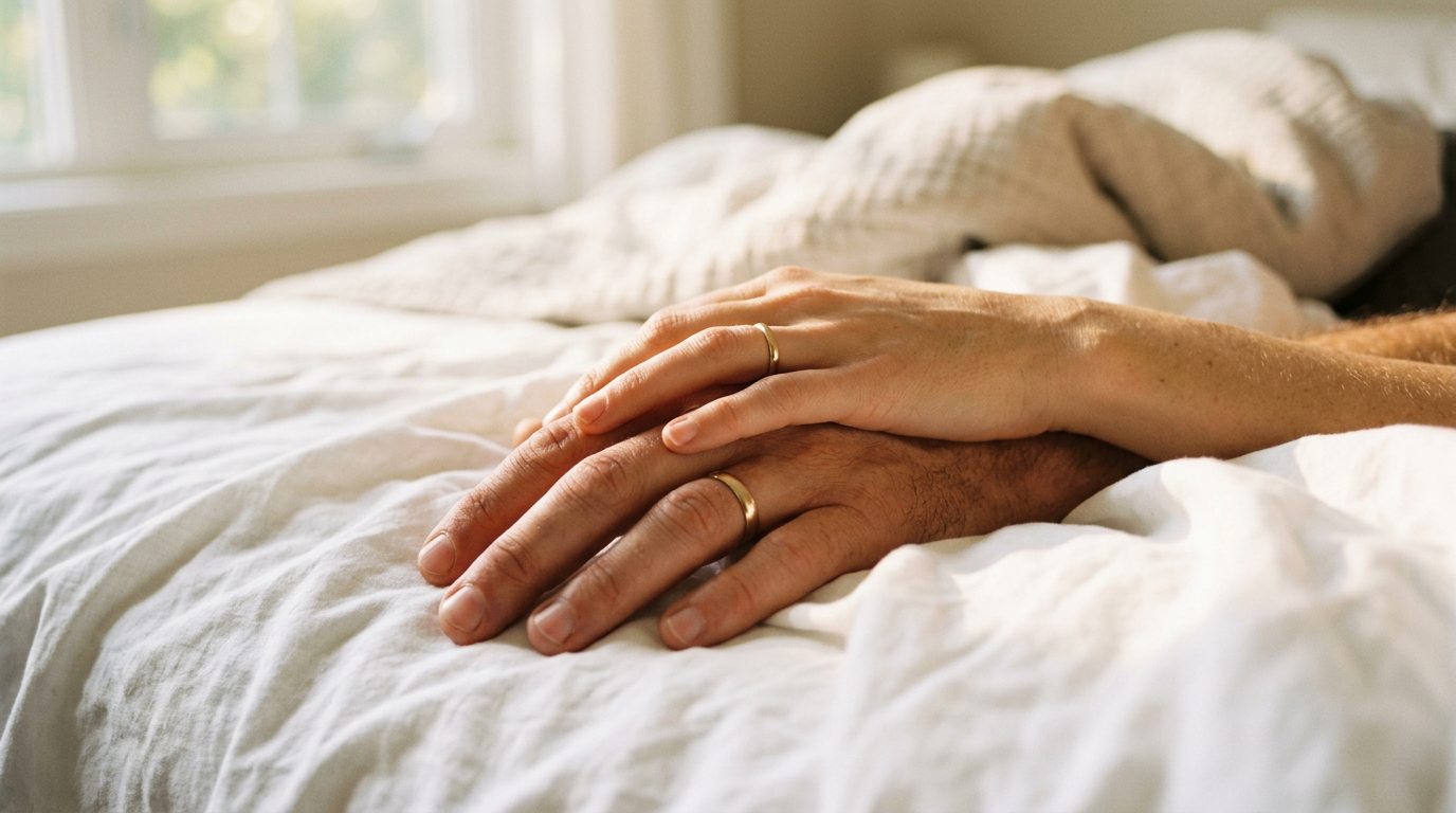 Couple's hands intertwined