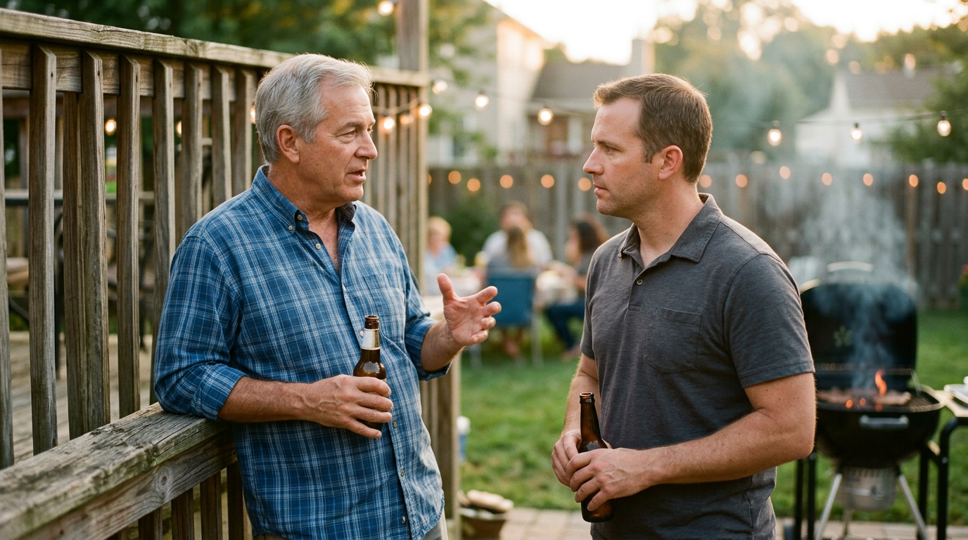 Backyard BBQ conversation
