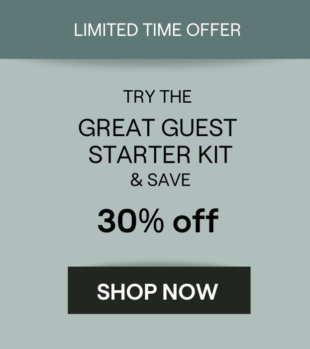 Advertisement for a limited time offer on the Great Guest Starter Kit, with a 30% off discount.