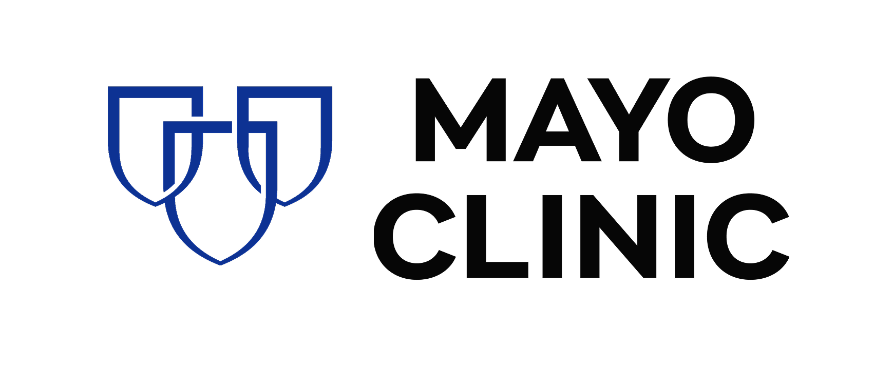 Blue shield logo with text 'Mayo Clinic' in black.