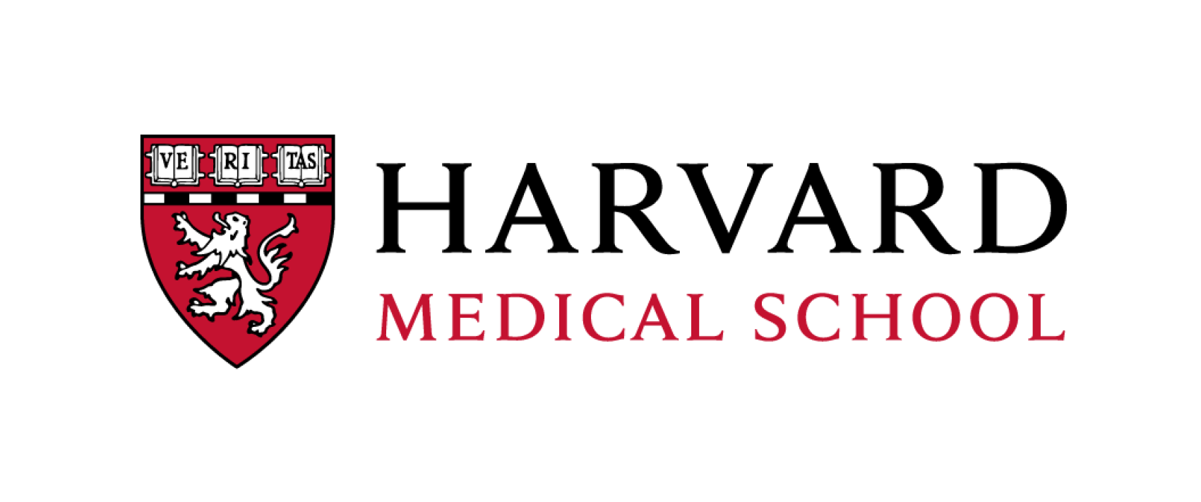 Red crest with a white lion and 'Veritas' under 'Medical School' text.